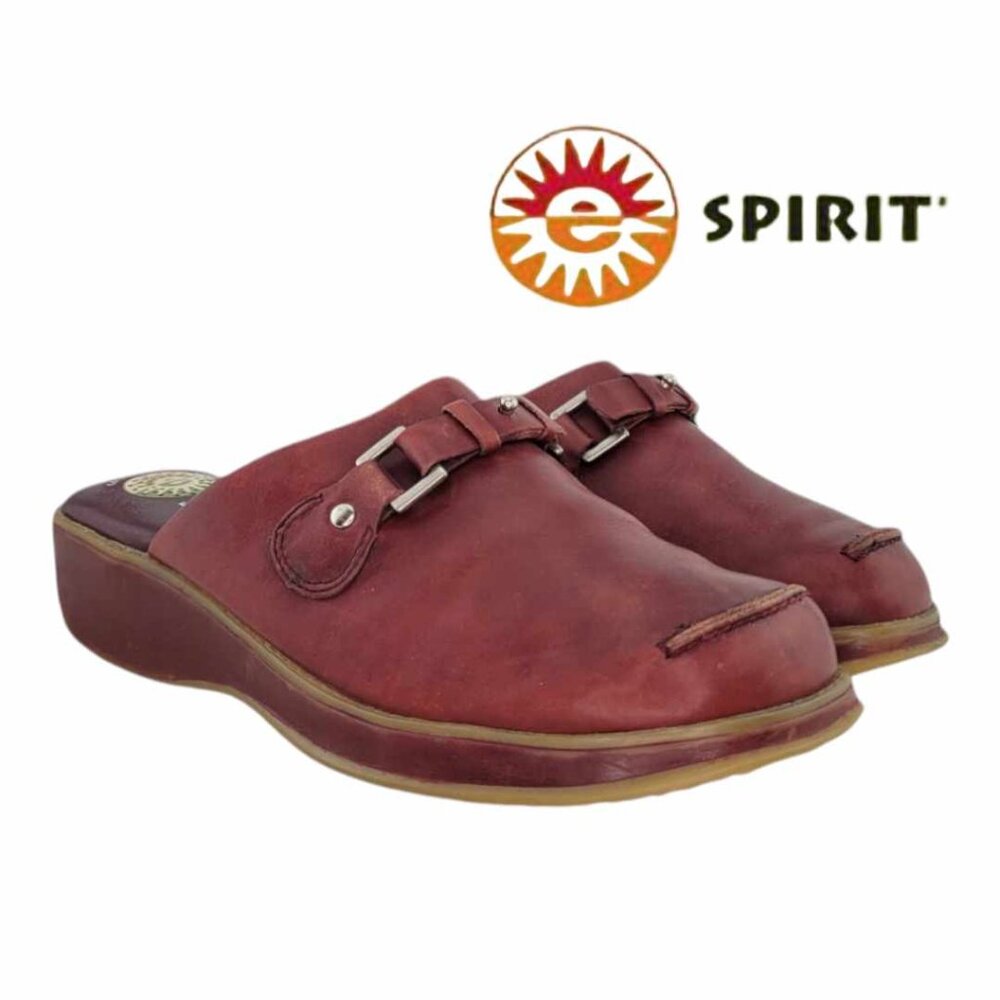 Earth Spirit Daphne Buckled Mule Sandal Sz 8 - Earth Red